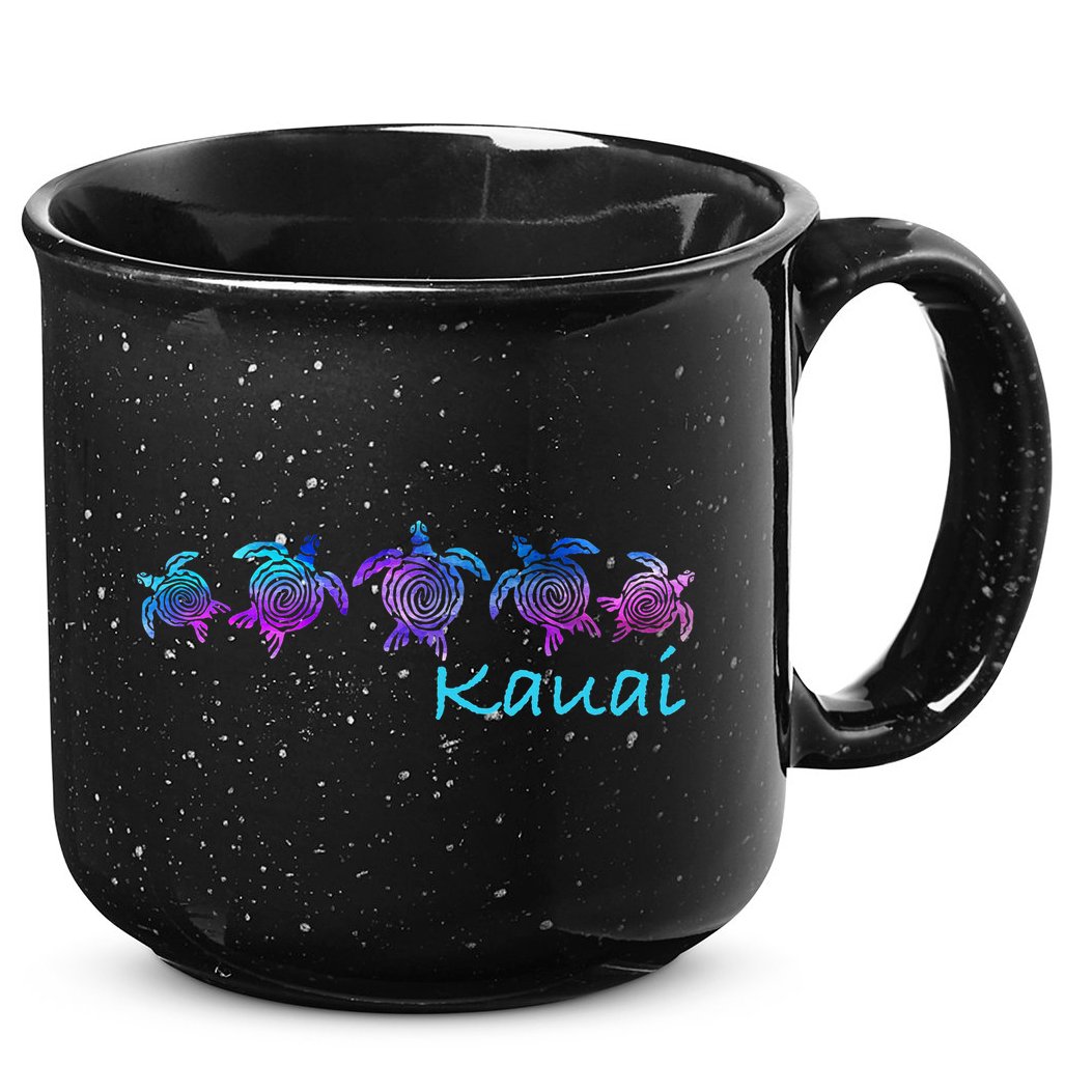 Kauai Hawaii Beach Design Tribal Turtle Gift 15oz Campfire Ceramic Mug