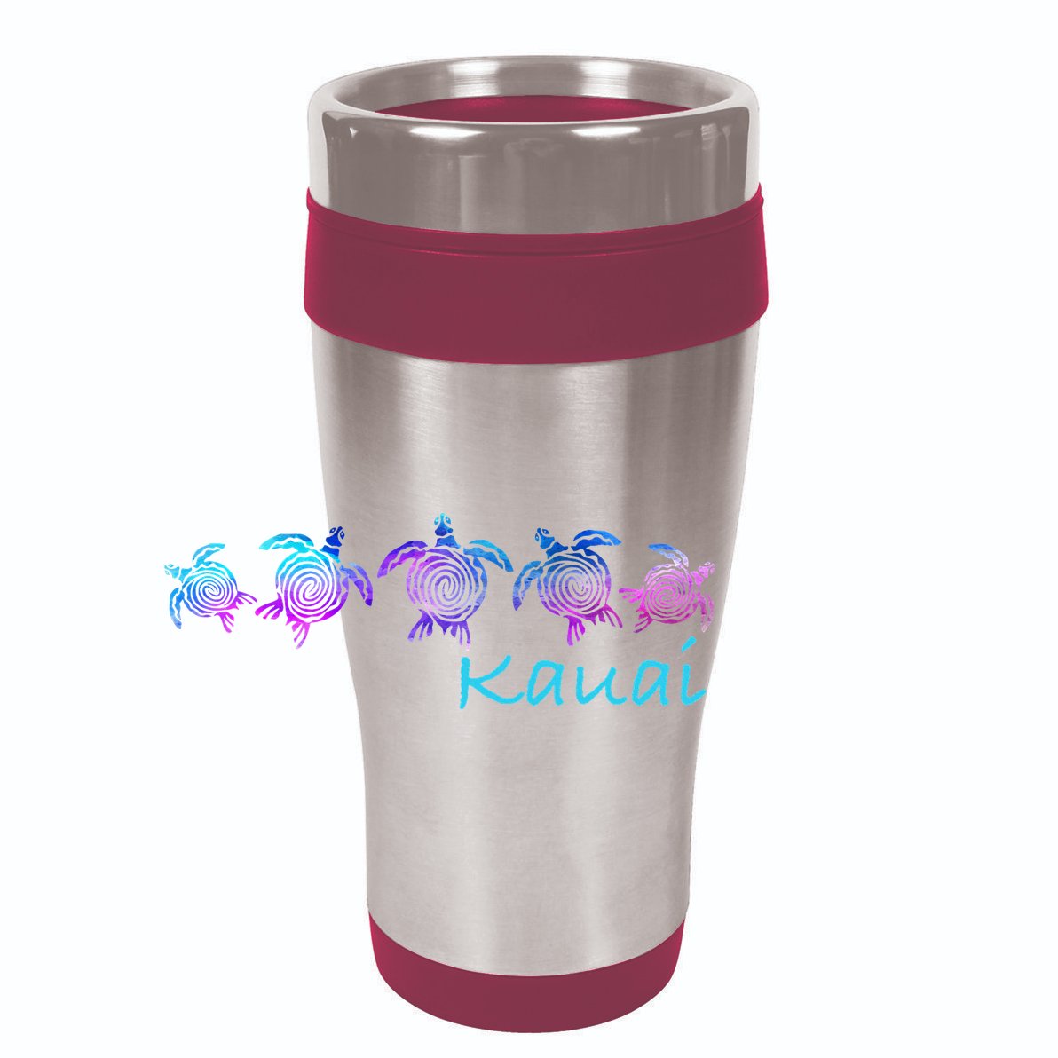 Kauai Hawaii Beach Design Tribal Turtle Gift 12oz Stainless Steel Coffee Mug