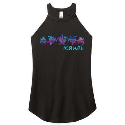 Kauai Hawaii Beach Design Tribal Turtle Gift Women's Perfect Tri Rocker Tank