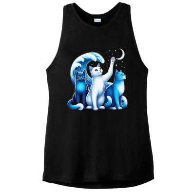 Kamala Harris Blue Cats Wave Kamala Funny For Cat Lovers Gift Ladies PosiCharge Tri-Blend Wicking Tank