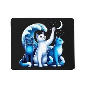 Kamala Harris Blue Cats Wave Kamala Funny For Cat Lovers Gift Mousepad