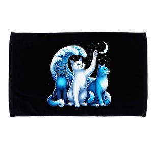 Kamala Harris Blue Cats Wave Kamala Funny For Cat Lovers Gift Microfiber Hand Towel