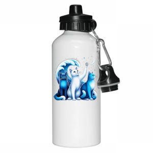 Kamala Harris Blue Cats Wave Kamala Funny For Cat Lovers Gift Aluminum Water Bottle