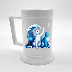 Kamala Harris Blue Cats Wave Kamala Funny For Cat Lovers Gift Beer Stein