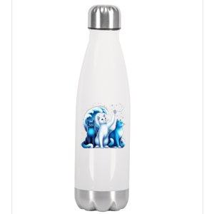 Kamala Harris Blue Cats Wave Kamala Funny For Cat Lovers Gift Stainless Steel Insulated Water Bottle