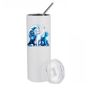 Kamala Harris Blue Cats Wave Kamala Funny For Cat Lovers Gift Stainless Steel Tumbler