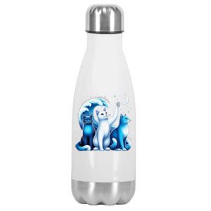 Kamala Harris Blue Cats Wave Kamala Funny For Cat Lovers Gift Stainless Steel Insulated Water Bottle