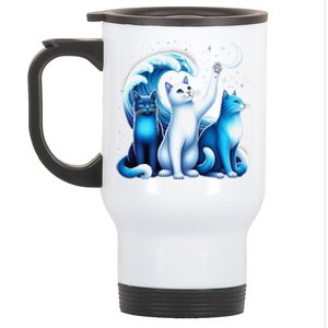 Kamala Harris Blue Cats Wave Kamala Funny For Cat Lovers Gift Stainless Steel Travel Mug