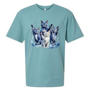 Kamala Harris Blue Cats Wave Funny For Cat Owners Sueded Cloud Jersey T-Shirt