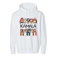 Kamala Harris Cat Lettering Positive Funny Garment-Dyed Fleece Hoodie