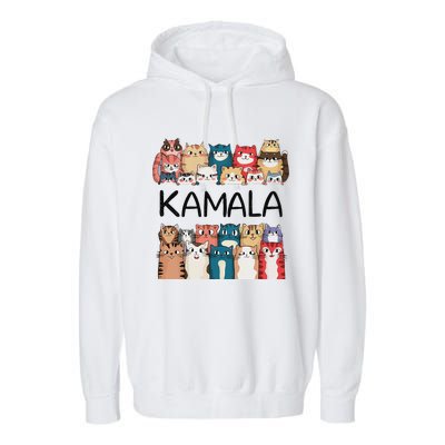 Kamala Harris Cat Lettering Positive Funny Garment-Dyed Fleece Hoodie