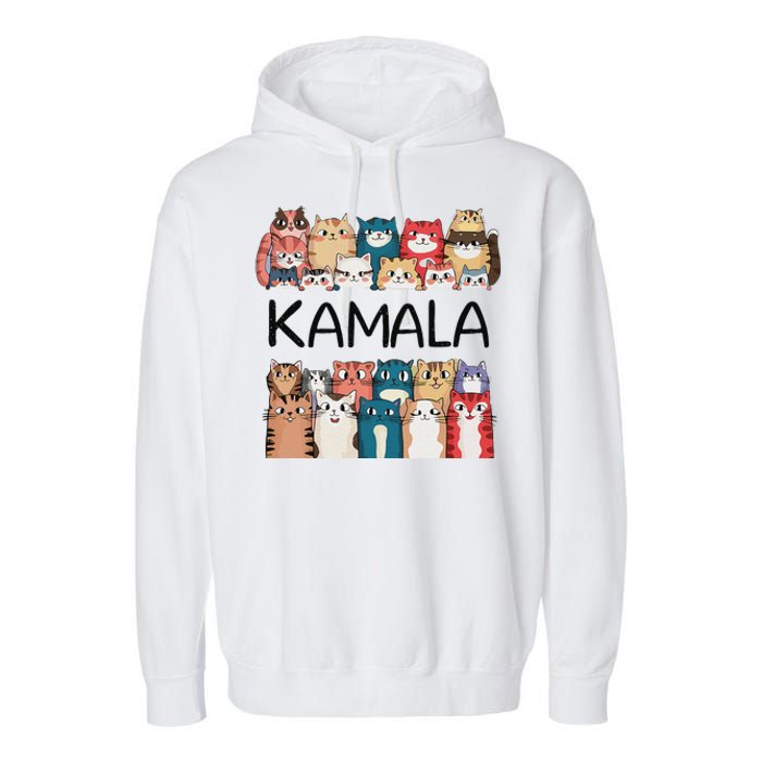 Kamala Harris Cat Lettering Positive Funny Garment-Dyed Fleece Hoodie