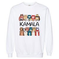 Kamala Harris Cat Lettering Positive Funny Garment-Dyed Sweatshirt