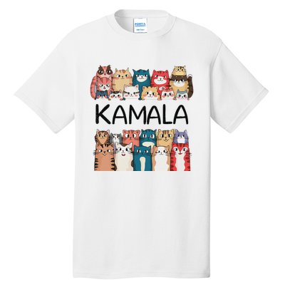 Kamala Harris Cat Lettering Positive Funny Tall T-Shirt