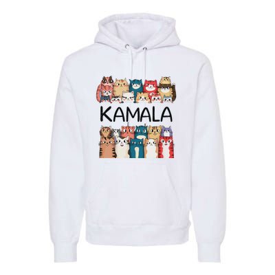 Kamala Harris Cat Lettering Positive Funny Premium Hoodie