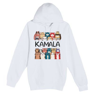 Kamala Harris Cat Lettering Positive Funny Premium Pullover Hoodie