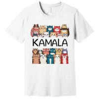 Kamala Harris Cat Lettering Positive Funny Premium T-Shirt