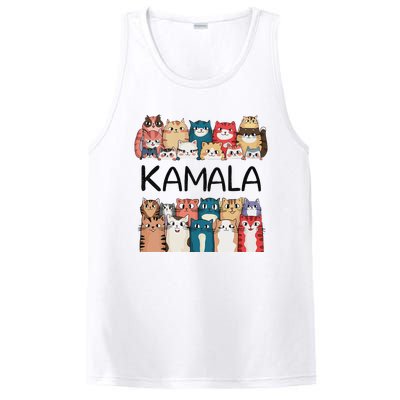 Kamala Harris Cat Lettering Positive Funny PosiCharge Competitor Tank