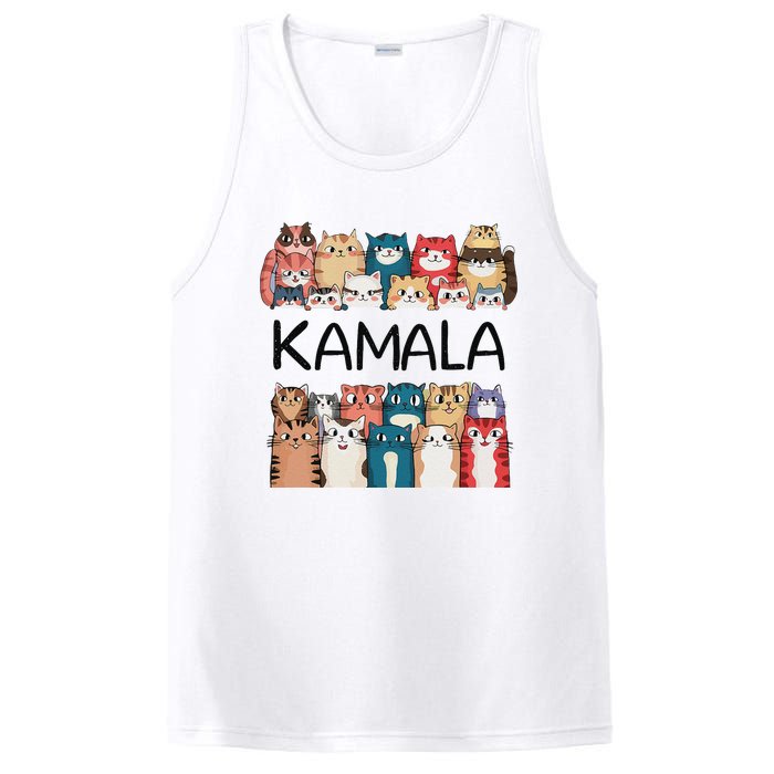 Kamala Harris Cat Lettering Positive Funny PosiCharge Competitor Tank