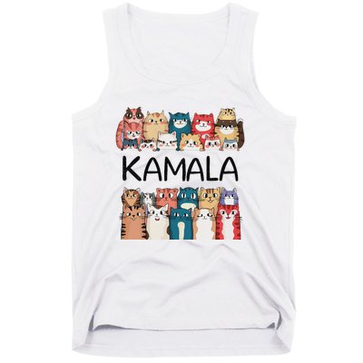 Kamala Harris Cat Lettering Positive Funny Tank Top