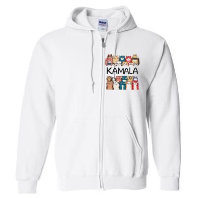 Kamala Harris Cat Lettering Positive Funny Full Zip Hoodie