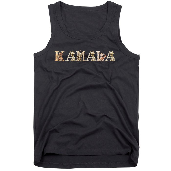 Kamala Harris Cute Cat And Kitten Font Design Tank Top