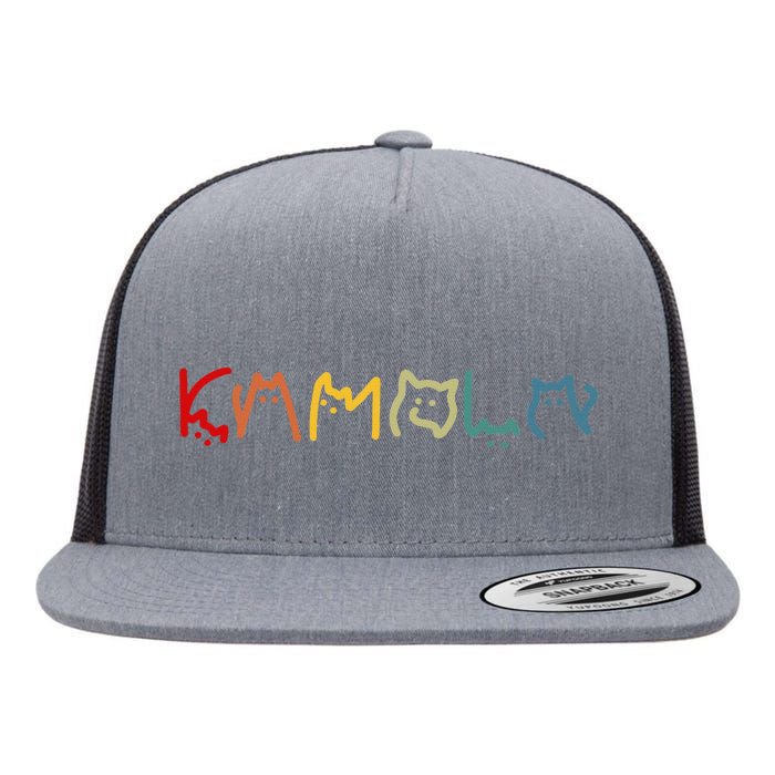 Kamala Harris Cat Lettering Funny Flat Bill Trucker Hat