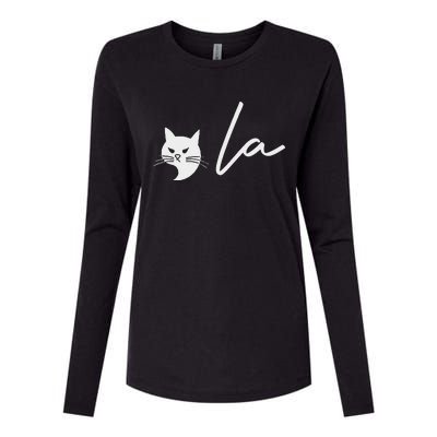 Kamala Harris Cat Lettering Positive Funny Kamala Cat 2024 Womens Cotton Relaxed Long Sleeve T-Shirt