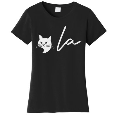 Kamala Harris Cat Lettering Positive Funny Kamala Cat 2024 Women's T-Shirt