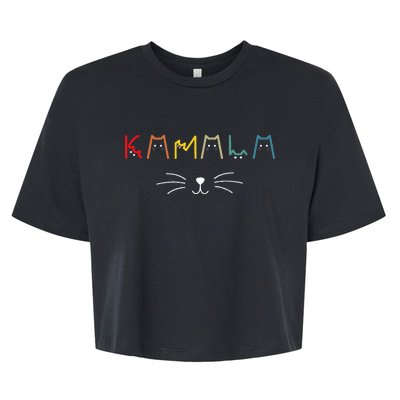 Kamala Harris Cat Lettering Positive Funny Bella+Canvas Jersey Crop Tee