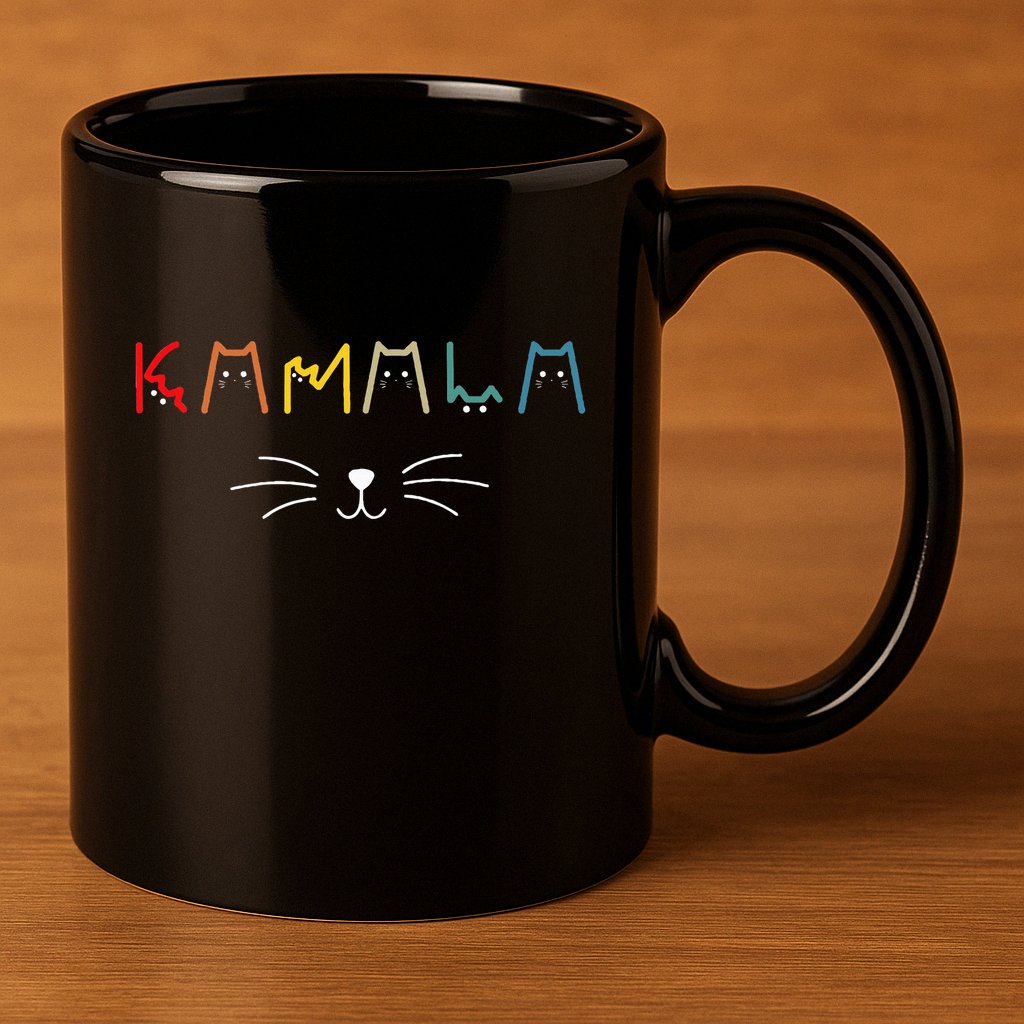 Kamala Harris Cat Lettering Positive Funny 11oz C Handle Ceramic Mug