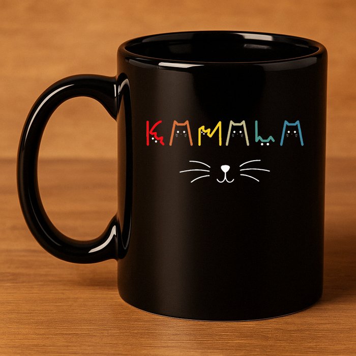 Kamala Harris Cat Lettering Positive Funny 11oz C Handle Ceramic Mug
