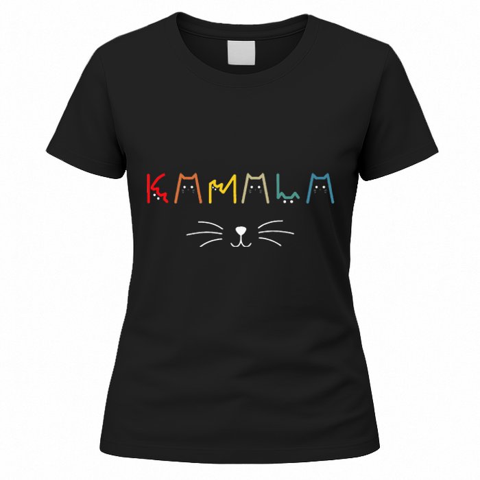 Kamala Harris Cat Lettering Positive Funny Women's T-Shirt