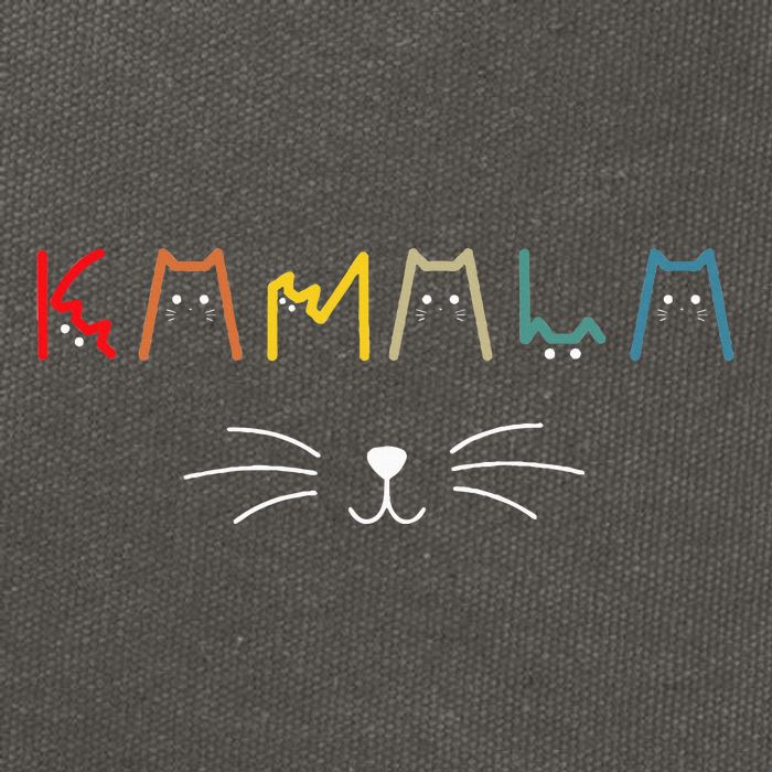 Kamala Harris Cat Lettering Positive Funny Cotton Canvas Backpack