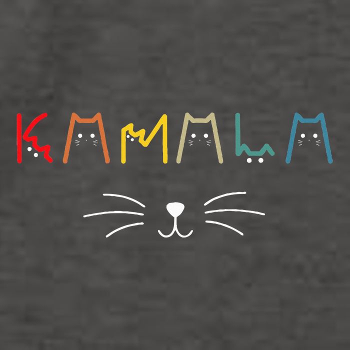 Kamala Harris Cat Lettering Positive Funny Vector Backpack