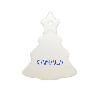 Kamala Harris Cat Lettering Positive Funny Ceramic Tree Ornament