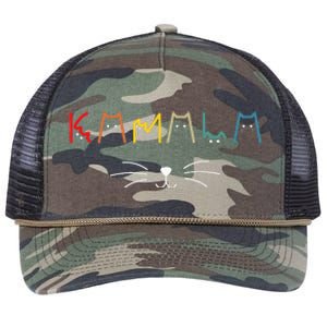 Kamala Harris Cat Lettering Positive Retro Rope Trucker Hat Cap