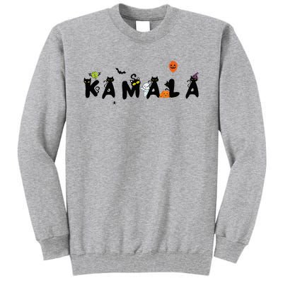 Kamala Halloween Cat Witch Hat Pumpkin Cat Lady Kamala Haris Premium Tall Sweatshirt