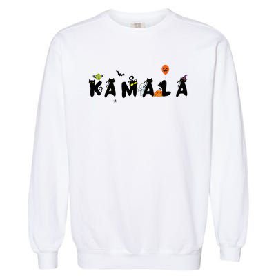 Kamala Halloween Cat Witch Hat Pumpkin Cat Lady Kamala Haris Premium Garment-Dyed Sweatshirt