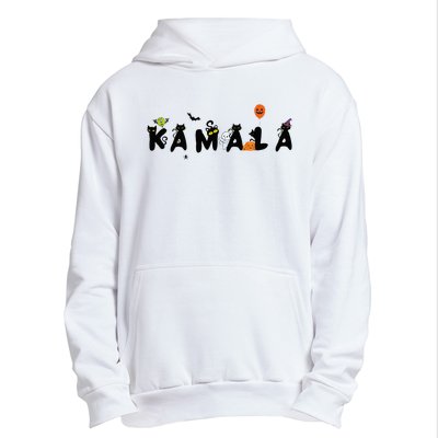 Kamala Halloween Cat Witch Hat Pumpkin Cat Lady Kamala Haris Premium Urban Pullover Hoodie