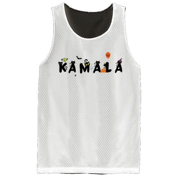 Kamala Halloween Cat Witch Hat Pumpkin Cat Lady Kamala Haris Premium Mesh Reversible Basketball Jersey Tank