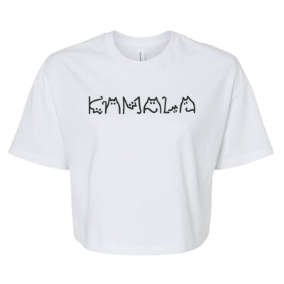 Kamala Harris Cat Lettering Positive Funny Bella+Canvas Jersey Crop Tee