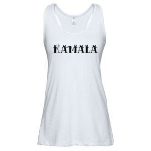 Kamala Harris Cat Lettering Positive Funny Ladies Essential Flowy Tank