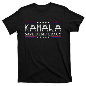 Kamala Harris Cat Lettering Positive Save Democracy T-Shirt