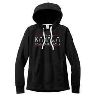 Kamala Harris Cat Lettering Positive Save Democracy Women's Fleece Hoodie