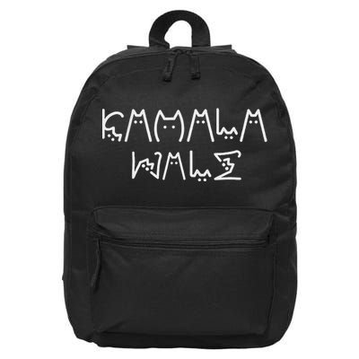 Kamala Harris Cat Lettering Positive Funny 16 in Basic Backpack