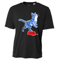 Kamala Harris Cat Stepping On Maga Hat Vp President 2024 Cooling Performance Crew T-Shirt