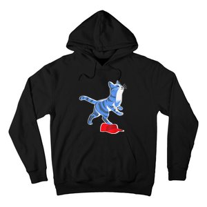 Kamala Harris Cat Stepping On Maga Hat Vp President 2024 Hoodie