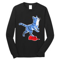 Kamala Harris Cat Stepping On Maga Hat Vp President 2024 Long Sleeve Shirt