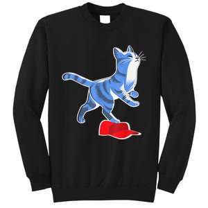 Kamala Harris Cat Stepping On Maga Hat Vp President 2024 Sweatshirt